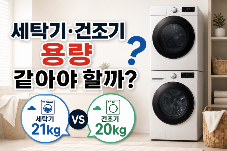 세탁기·건조기 용량 꼭 같아야 할까?｜몇 kg가 적당할까?