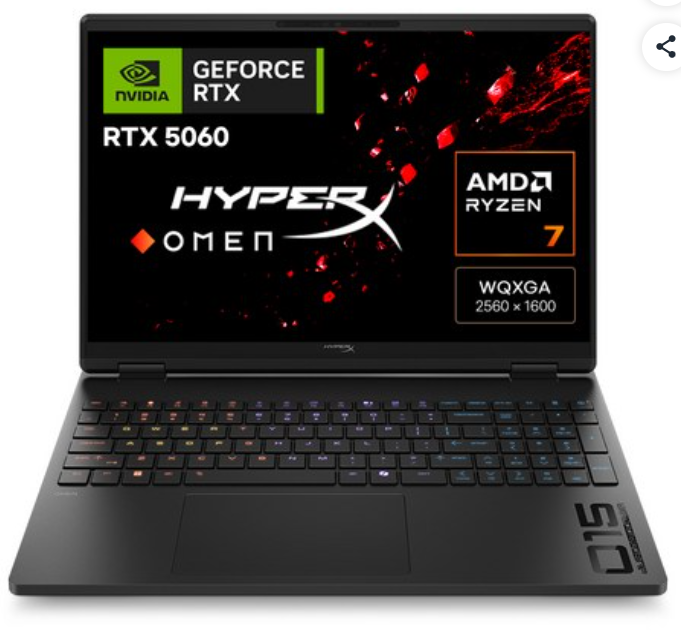 HP 2026 오멘 15 라이젠7 라이젠 200 시리즈 지포스 RTX 5060Shadow Black · 1TB · 24GB 