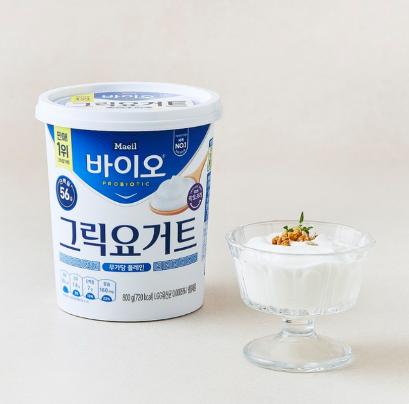 매일바이오 그릭 요거트 무가당 플레인 800g｜대용량 그릭요거트 유청 제품 이미지