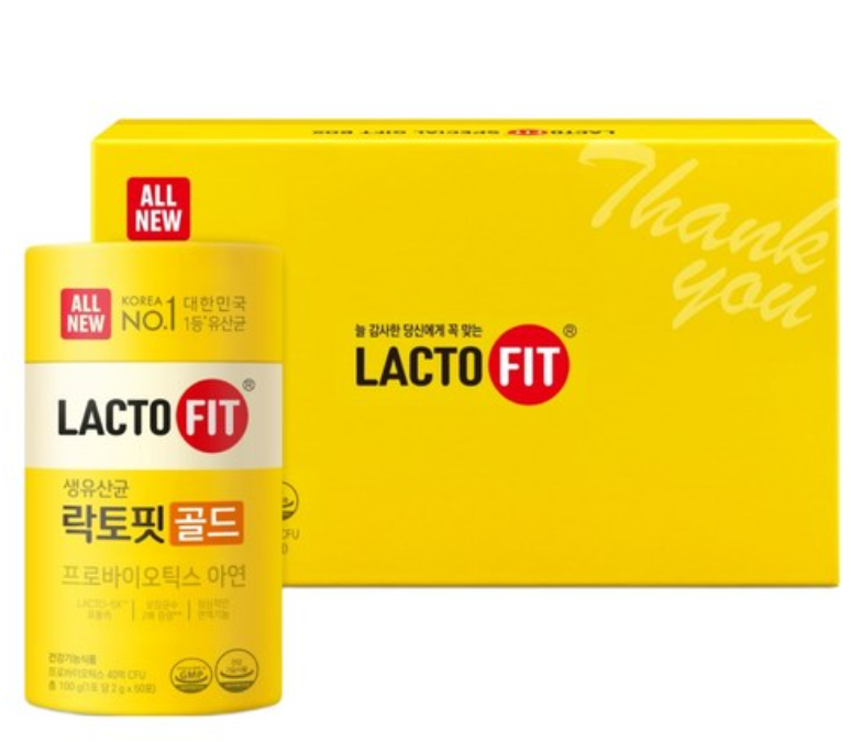 락토핏 골드 유산균 선물세트 300g｜스틱형 프로바이오틱스·아연, 효능, 최저가, 섭취방법, 모든 가족 섭취가능 제품 이미지