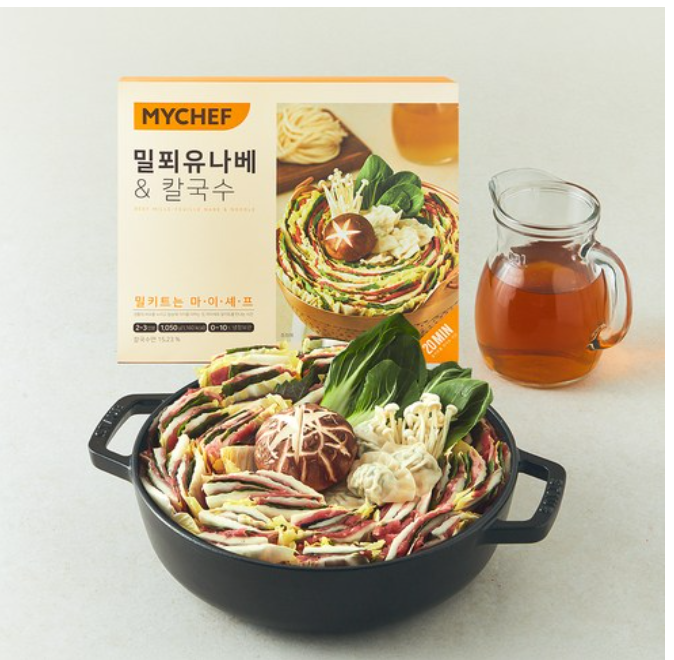 마이셰프 밀푀유나베 & 칼국수 밀키트 1.05kg 간편식