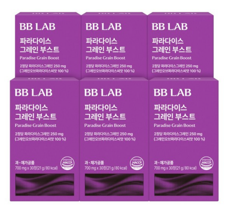 비비랩 파라다이스 그레인 부스트 30정 6개｜파라다이스 그레인·식이섬유·채소혼합분말