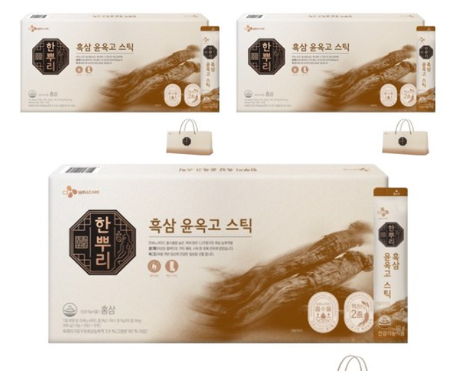 한뿌리 흑삼 윤옥고 스틱 30포 300g 3개