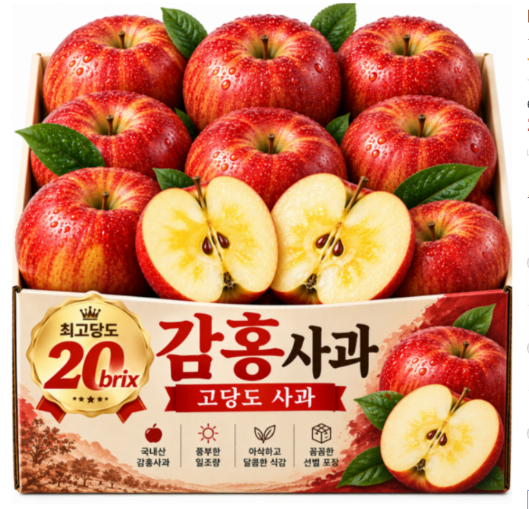 문경 감홍사과 5kg 고당도 사과 최고 20Brix 아삭달콤 국내산 사과, 아삭한 맛, 진한 단감맛