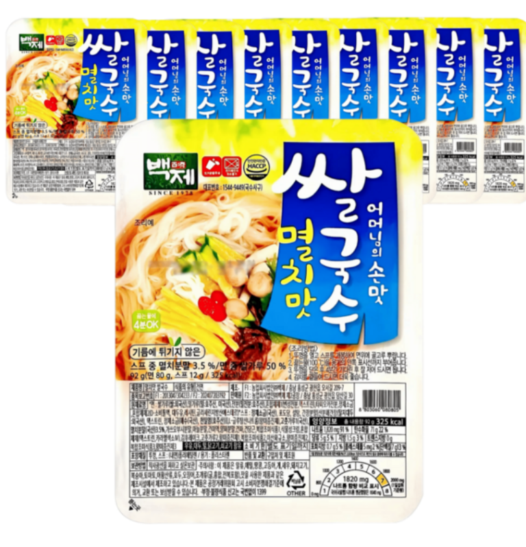 백제 멸치맛 쌀국수 92g 10개｜깔끔한 멸치국물 간편 쌀국수